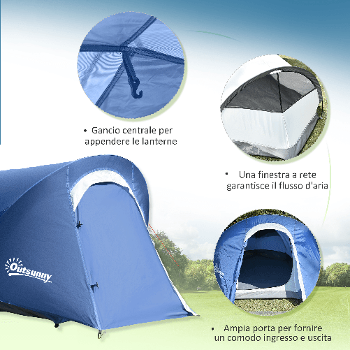 Outsunny-Tenda-da-Campeggio-in-Poliestere-e-Tessuto-Oxford-con-Gancio-Interno-e-Finestre-a-Rete-265x140x95-cm