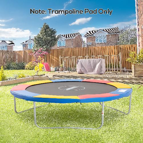 Outsunny-Copertura-Imbottita-Bordo-Trampolino-Protezione-per-Tappeto-Elastico-in-PVC-Rosso-Blu-Giallo---Ø305cm--