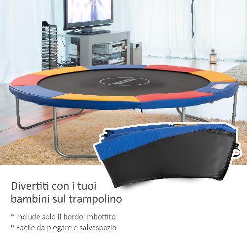 Outsunny-Copertura-Imbottita-Bordo-Trampolino-Protezione-per-Tappeto-Elastico-in-PVC-Rosso-Blu-Giallo---Ø305cm--