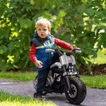 HOMCOM-Moto-Elettrica-per-Bambini-3-5-Anni-in-PP-e-Metallo-con-Rotelle-Clacson-e-Musica-86x44x58-cm-Bianca-e-Nera