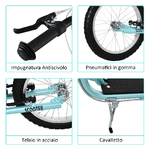 HOMCOM-Monopattino-con-Manubrio-Regolabile-Ruote-Grandi-2-Freni-e-Telaio-in-Acciaio-Azzurro-139x58x90-96cm-Max-100kg