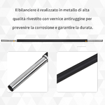 HOMCOM-Set-Bilanciere-e-Dischi-Bilanciere-Palestra-con-Pesi-20KG-in-Acciaio-e-TPU-con-Clip-a-Molla-Nero