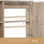 kleankin-Armadietto-a-specchio-per-bagno-con-scaffale-regolabile-montaggio-a-muro-color-rovere