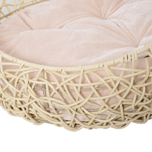 PawHut-Cuccia-per-Gatti-e-Animali-Domestici-Cesta-in-Rattan-Beige-con-Cuscino-in-Cotone--Ф56-x-35-A-cm-