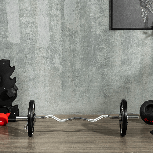 SPORTNOW-Set-di-2-Dischi-Pesi-da-15kg-in-Acciaio-con-Rivestimento-in-Gomma-per-Bilanciere