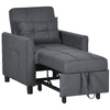 HOMCOM-Poltrona-Letto-Singolo-Reclinabile-su-3-Livelli-con-Cuscino-Extra-69x82x85cm-Grigio
