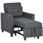HOMCOM-Poltrona-Letto-Singolo-Reclinabile-su-3-Livelli-con-Cuscino-Extra-69x82x85cm-Grigio