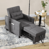 HOMCOM-Poltrona-Letto-Singolo-Reclinabile-su-3-Livelli-con-Cuscino-Extra-69x82x85cm-Grigio