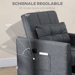 HOMCOM-Poltrona-Letto-Singolo-Reclinabile-su-3-Livelli-con-Cuscino-Extra-69x82x85cm-Grigio