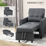 HOMCOM-Poltrona-Letto-Singolo-Reclinabile-su-3-Livelli-con-Cuscino-Extra-69x82x85cm-Grigio