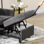 HOMCOM-Poltrona-Letto-Singolo-Reclinabile-su-3-Livelli-con-Cuscino-Extra-69x82x85cm-Grigio