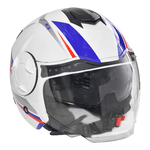 HOMCOM Casco Moto Jet Semi Integrale con Visiera Esterna e Parasole, ECE R22, Taglia M 57-58cm, Bianco