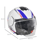 HOMCOM-Casco-Moto-Jet-Semi-Integrale-con-Visiera-Esterna-e-Parasole-ECE-R22-Taglia-M-57-58cm-Bianco