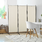 HOMCOM-Paravento-a-3-Pannelli-Pieghevole-Frangivista-Divisorio-per-Ambienti-in-Metallo-e-Poliestere-253x50x182cm-Beige