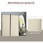 HOMCOM-Paravento-a-3-Pannelli-Pieghevole-Frangivista-Divisorio-per-Ambienti-in-Metallo-e-Poliestere-253x50x182cm-Beige