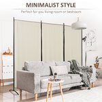 HOMCOM-Paravento-a-3-Pannelli-Pieghevole-Frangivista-Divisorio-per-Ambienti-in-Metallo-e-Poliestere-253x50x182cm-Beige