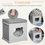 PawHut-Cuccia-per-Gatti-in-Legno-con-2-Cuscini-e-Tiragraffi-Rimovibili-Grigio