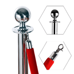 HOMCOM-Transenne-Elimina-Separacode-Paletti-di-Delimitazione-con-Corde-Rosso-Acciaio-Inox-Ф32-x-95CM