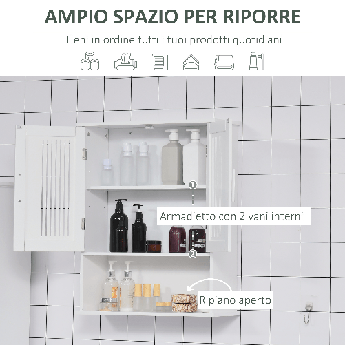 kleankin-Mobiletto-da-Bagno-a-Muro-Salvaspazio-con-Armadietto-e-Ripiano-60x20x70-cm-Bianco