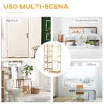 HOMCOM-Appendiabiti-da-Terra-in-Legno-di-Bambu-Attaccapanni-con-Mensole-Laterali-per-Ingresso-e-Camera-da-Letto-90x30x155cm