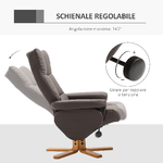 HOMCOM--Poltrona-Sedia-Relax-Reclinabile-con-Poggiapiedi-in-Ecopelle-Marrone