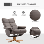 HOMCOM--Poltrona-Sedia-Relax-Reclinabile-con-Poggiapiedi-in-Ecopelle-Marrone