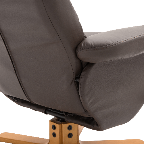 HOMCOM--Poltrona-Sedia-Relax-Reclinabile-con-Poggiapiedi-in-Ecopelle-Marrone