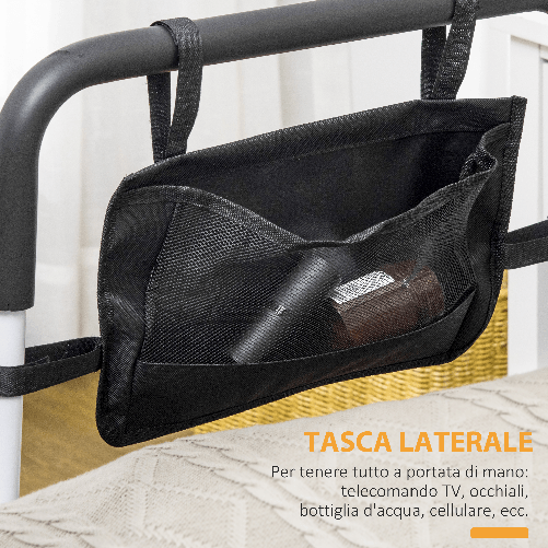 HOMCOM-Maniglia-per-Letto-con-Lunghezza-e-Altezza-Regolabile-in-Acciaio-Bianco
