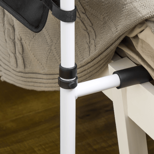 HOMCOM-Maniglia-per-Letto-con-Lunghezza-e-Altezza-Regolabile-in-Acciaio-Bianco