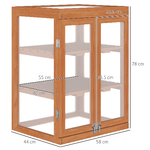 Outsunny-Mini-Serra-da-Giardino-a-3-Ripiani-in-Legno-e-Policarbonato-58x44x78cm-Arancione