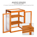 Outsunny-Mini-Serra-da-Giardino-a-3-Ripiani-in-Legno-e-Policarbonato-58x44x78cm-Arancione