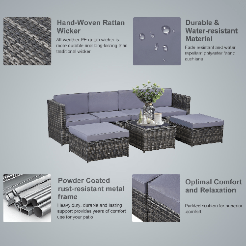 Outsunny-Set-da-7-Pezzi-Salotto-da-Esterni-in-Rattan-con-Poltrona-Pouf-Tavolino-Grigio