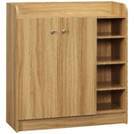 HOMCOM Armadio Scarpiera Salvaspazio e Moderno in Legno per 12 Paia con 4 Ripiani Aperti, 83x30x90 cm, Marrone Chiaro