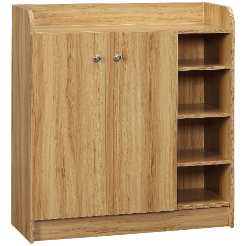 HOMCOM-Armadio-Scarpiera-Salvaspazio-e-Moderno-in-Legno-per-12-Paia-con-4-Ripiani-Aperti-83x30x90-cm-Marrone-Chiaro