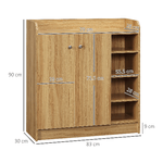 HOMCOM-Armadio-Scarpiera-Salvaspazio-e-Moderno-in-Legno-per-12-Paia-con-4-Ripiani-Aperti-83x30x90-cm-Marrone-Chiaro