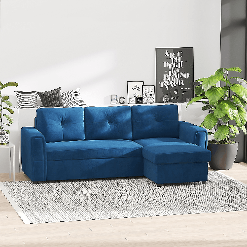 HOMCOM-Divano-Letto-Angolare-3-Posti-Effetto-Velluto-e-Chaise-Longue-con-Contenitore-232x141x85cm-Blu