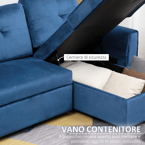 HOMCOM-Divano-Letto-Angolare-3-Posti-Effetto-Velluto-e-Chaise-Longue-con-Contenitore-232x141x85cm-Blu