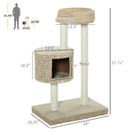 PawHut-Albero-Tiragraffi-per-Gatti-Multi-livello-2-Piattaforme-1-Casetta-e-Corde-in-Juta-61x41x96-cm-Beige