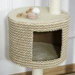 PawHut-Albero-Tiragraffi-per-Gatti-Multi-livello-2-Piattaforme-1-Casetta-e-Corde-in-Juta-61x41x96-cm-Beige