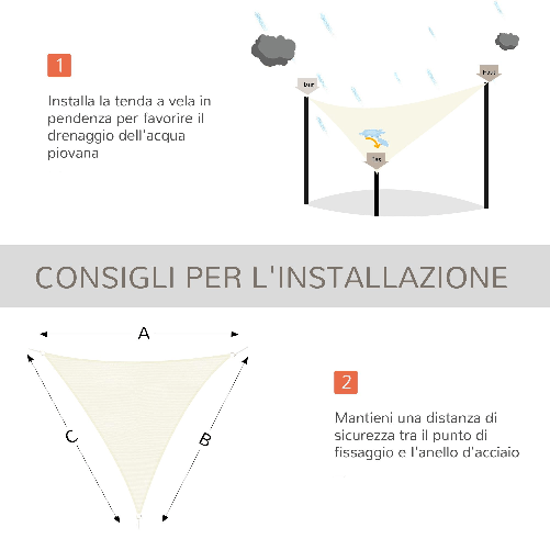 Outsunny-Tenda-a-Vela-Triangolare-Parasole-in-HDPE-per-Spazi-Esterni-3x3x3-m-Crema-Bianco-Avorio