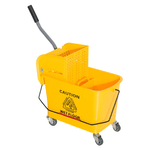 HOMCOM Carrello Secchio con Separatore Acqua e Strizzatore Rimovibile in PP, Giallo, 63 x 27 x 67cm