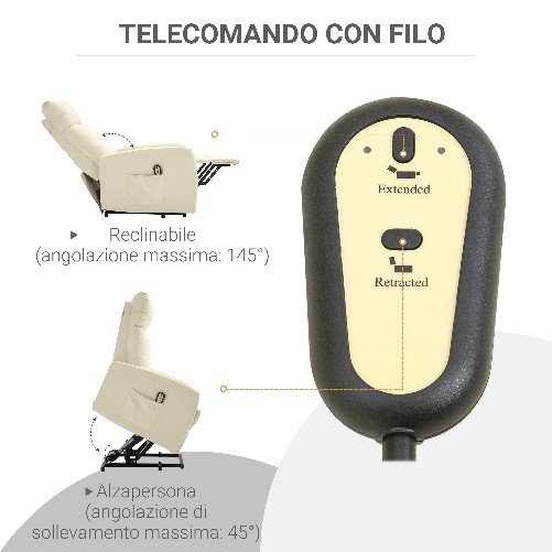 HOMCOM-Poltrona-Alzapersona-con-Telecomando-e-Schienale-Reclinabile-a-145°-Similpelle-Color-Crema