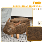 HOMCOM-Pouf-Contenitore-a-Forma-di-Bufalo-Sgabello-Poggiapiedi-con-Struttura-in-Legno-e-Seduta-Imbottita-62x35x36cm-Marrone