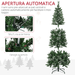 HOMCOM-Albero-di-Natale-180cm-Innevato-con-240-Luci-LED-e-618-Rami-con-Base-in-Acciaio