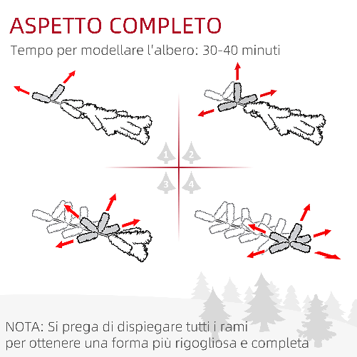 HOMCOM-Albero-di-Natale-180cm-Innevato-con-240-Luci-LED-e-618-Rami-con-Base-in-Acciaio