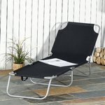 Outsunny-Sdraio-da-Giardino-Pieghevole-in-Metallo-e-Tessuto-Oxford-Lettino-Prendisole-Traspirante-187L-x-55P-x-24Acm-Nero