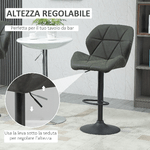 HOMCOM-Set-2-Sgabelli-da-Bar-Girevoli-con-Altezza-Regolabile-Rivestimento-Similpelle-e-Base-Rotonda---Verde-Militare