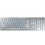 CHERRY KC 6000 SLIM tastiera Universale USB QWERTY Nordic Argento, Bianco