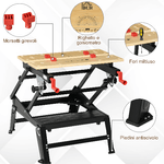 HOMCOM-Banco-da-Lavoro-Pieghevole-con-Altezza-Regolabile-4-Morsetti-e-Fori-per-Utensili---Nero