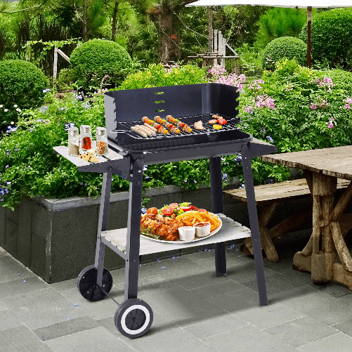 Outsunny-Griglia-a-Carbone-Barbecue-Picnic-Altezza-regolabile-Nero-87x-45-x-83-cm